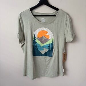 NWT BearPaw Women's Sage Green Outdoor Graphic Tee XL
